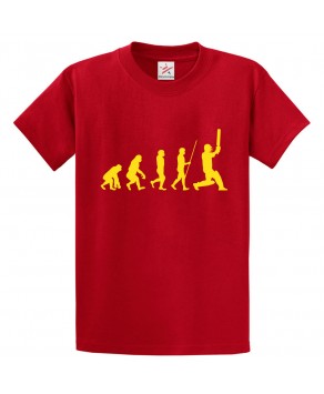 Evolution inspired Classic Unisex Kids and Adults T-Shirt For Cricket Fans
